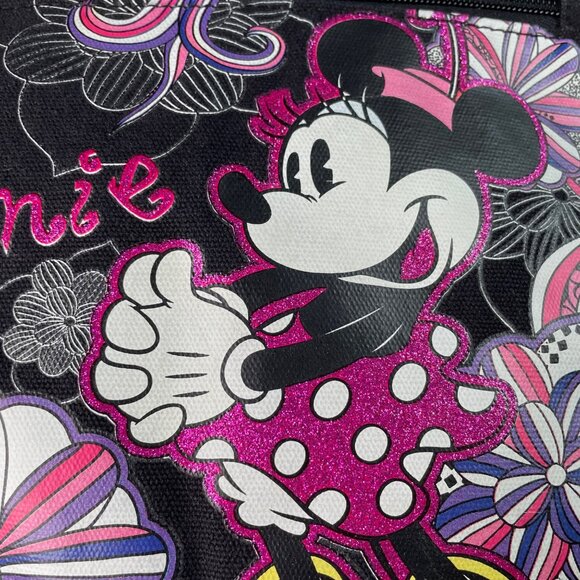 Disney Minnie Mouse Crossbody Purse Black Pink Handbag Boho Chic u Adjustable St - Picture 2 of 6